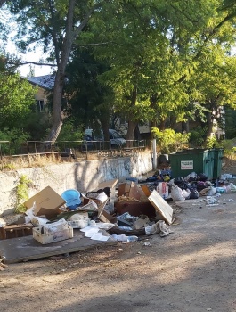 Новости » Общество: Керчане продолжают жаловаться на свалки и вонь на мусорных площадках в Аршинцево