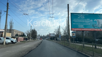 Новости » Общество: На Вокзальном шоссе заасфальтировали еще часть дороги