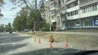 На Горького провалилась часть дороги