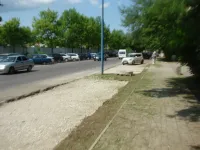 Новости » Общество: Новые парковки по Кирова в Керчи ждут асфальтировки почти неделю