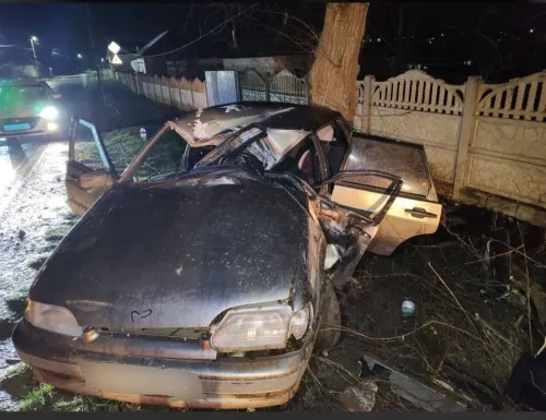 Под Керчью 17-летний водитель ВАЗа съехал в кювет и врезался в опору