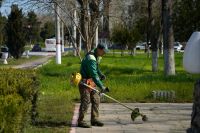 Новости » Общество: Продолжается работа по поддержанию чистоты на улицах Керчи